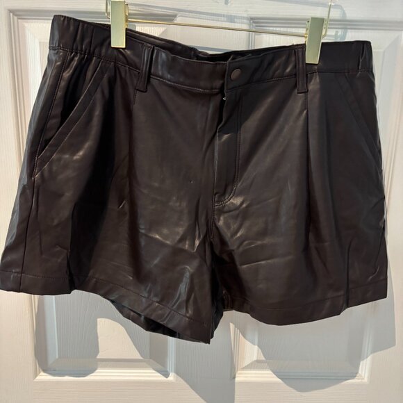 American Eagle Brown Faux Leather Shorts - Picture 2 of 3